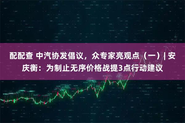 配配查 中汽协发倡议,众专家亮观点(一)| 安庆衡:为制止无序价格战提3点行动建议